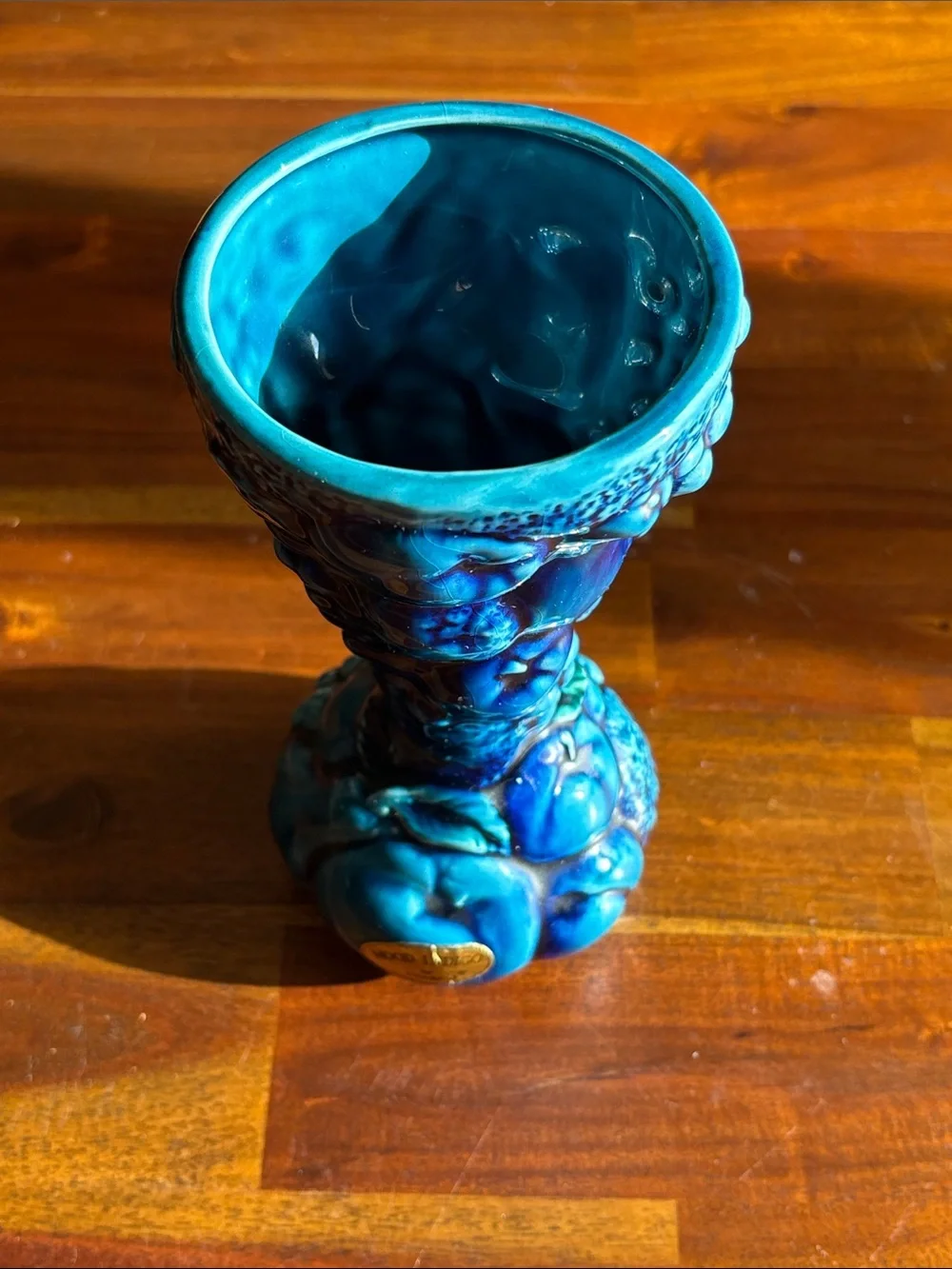 INARCO Mood Indigo - Vintage Mid- Century Collectible Vase - High-Relief